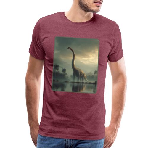 Brachiosaurus Misty Lake Design - Men's Premium T-Shirt