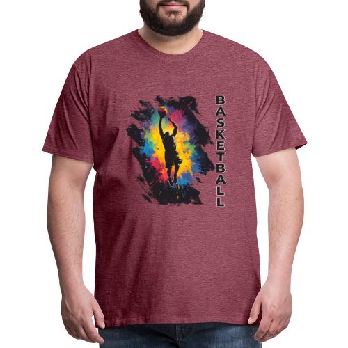 High Energy Basketball Paint Splatter Art - Men's Premium T-Shirt