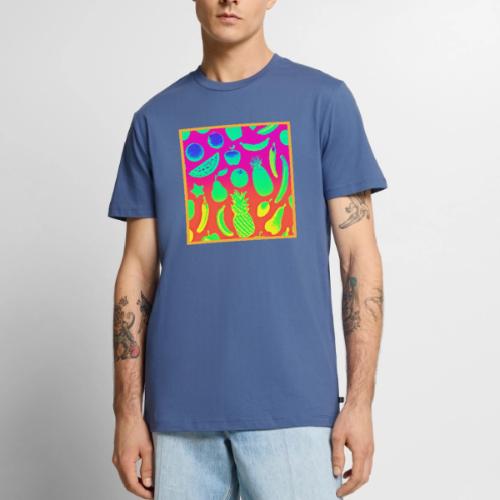 Vibrant Neon Fruits Pattern - Men's Premium T-Shirt