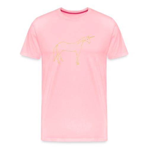 unicorn gold outline - Men's Premium T-Shirt
