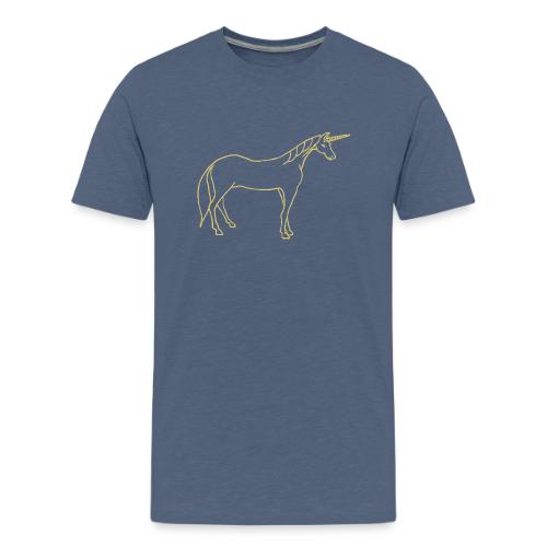 unicorn gold outline - Men's Premium T-Shirt