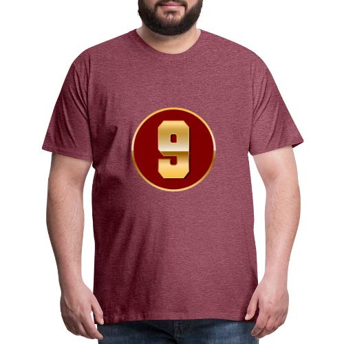 Number 9 in Gold Varsity Font - Men's Premium T-Shirt