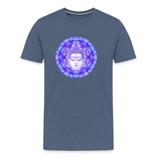 Summer Delphinium Meditation Yoga Mandala - Men's Premium T-Shirt