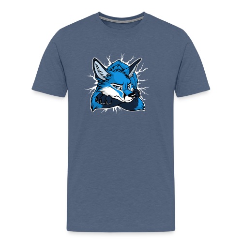 STUCK grumpy Fox Blue (double-sided) - Men's Premium T-Shirt