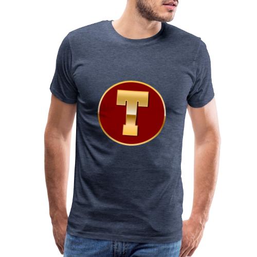 Letter T – Capital Varsity Alphabet Monogram - Men's Premium T-Shirt