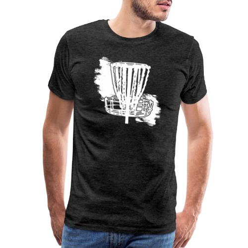 Disc Golf Basket White Print - Men's Premium T-Shirt