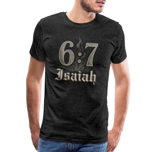Isaiah 6:7 White Lettering - Men's Premium T-Shirt