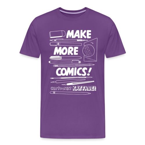 Make More Comics! (white ink) - Men's Premium T-Shirt