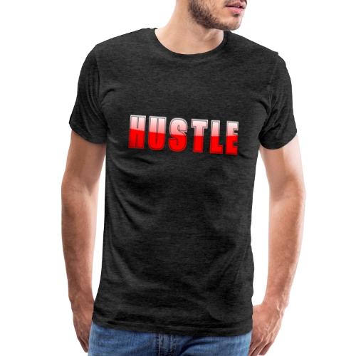 HUSTLE Bold Red Motivational Typography Design - Men's Premium T-Shirt
