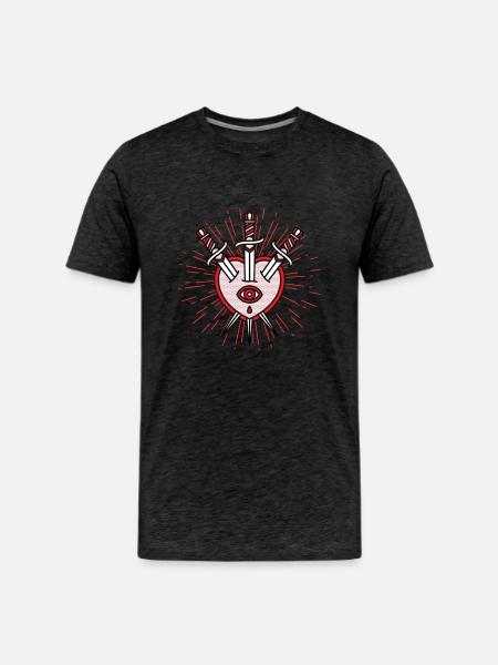 broken heart heartbroken - Men's Premium T-Shirt - charcoal grey