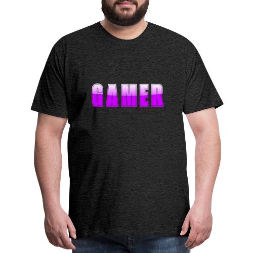 Gamer Purple Glossy Collegiate Design - Men's Premium T-Shirt