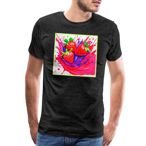 Vibrant Strawberry Splash - Men's Premium T-Shirt