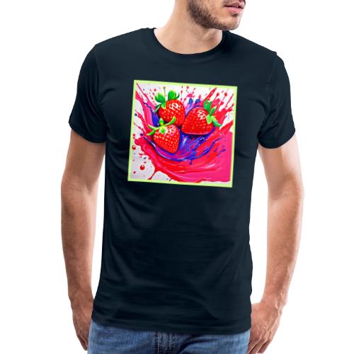 Vibrant Strawberry Splash - Men's Premium T-Shirt