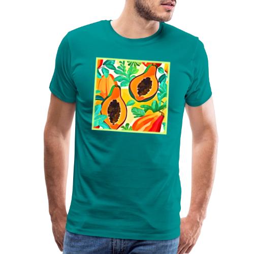 Tropical Papaya Pop Art - Men's Premium T-Shirt
