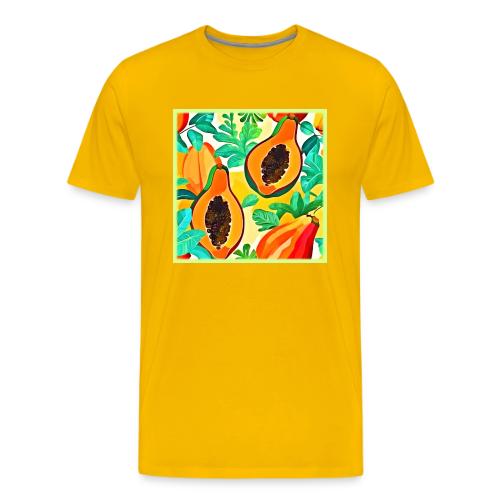 Tropical Papaya Pop Art - Men's Premium T-Shirt
