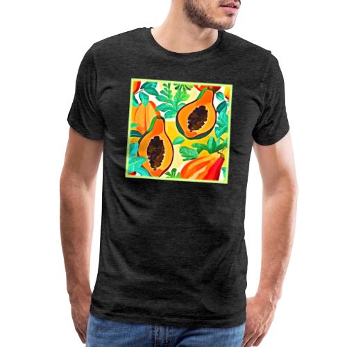 Tropical Papaya Pop Art - Men's Premium T-Shirt