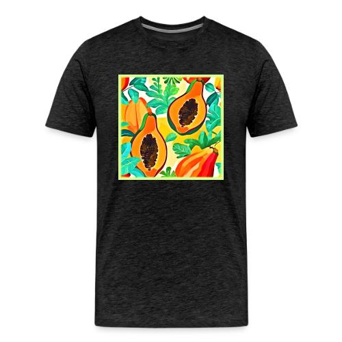 Tropical Papaya Pop Art - Men's Premium T-Shirt
