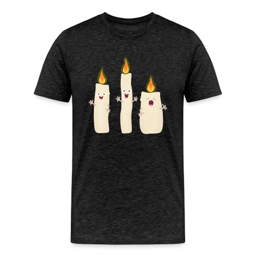 Cute singing candle trio cartoon - Men's Premium T-Shirt