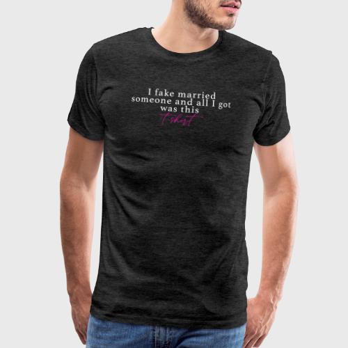 fake mauve white pink text - Men's Premium T-Shirt