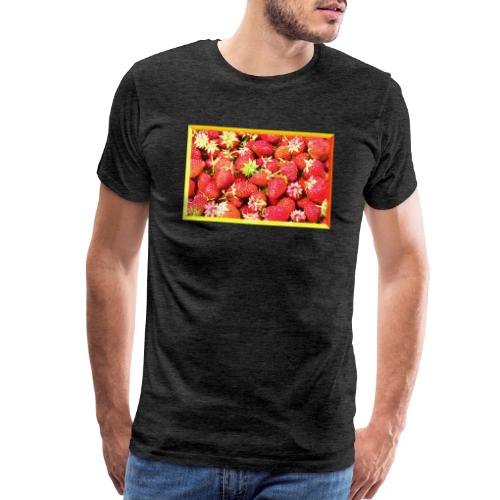 Stack of Strawberries Fruit Cute Photo. Buy Now - Men's Premium T-Shirt