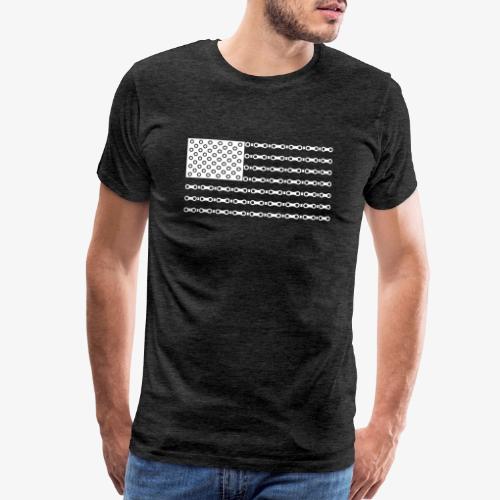 Bicycle Chain American Flag - Men's Premium T-Shirt