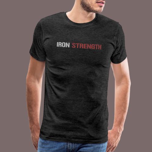 Grey Red IRON STRENGTH - Men's Premium T-Shirt
