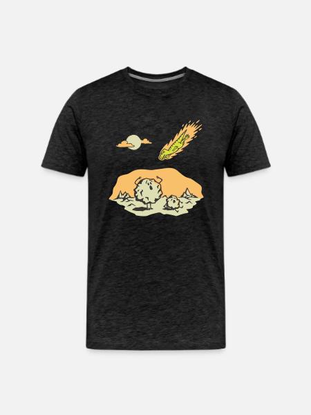 Dinosaur Meteor - Men's Premium T-Shirt - charcoal grey