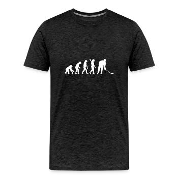 Hockey Evolution Funny Hockey Shirt - Men's Premium T-Shirt - charcoal grey - Front - Liam (192cm)