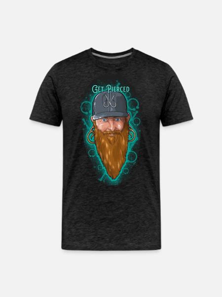"Get Pierced" - Men's Premium T-Shirt - charcoal grey