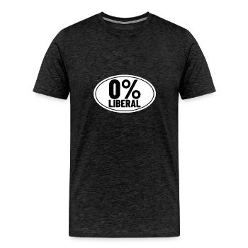 0% Liberal Zero Percent Liberal Anti Liberal - Men's Premium T-Shirt - charcoal grey - Front - Liam (192cm)
