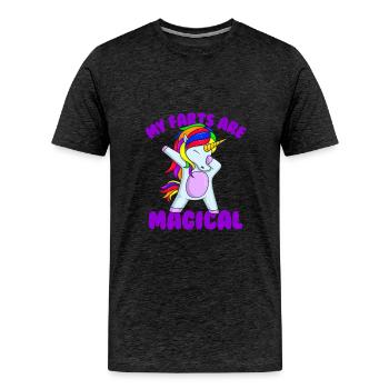 My Farts Are Magical Unicorn Embarrassing - Men's Premium T-Shirt - charcoal grey - Front - Liam (192cm)