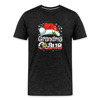 Grandma Claus Xmas - Men's Premium T-Shirt - charcoal grey - Front - Liam (192cm)