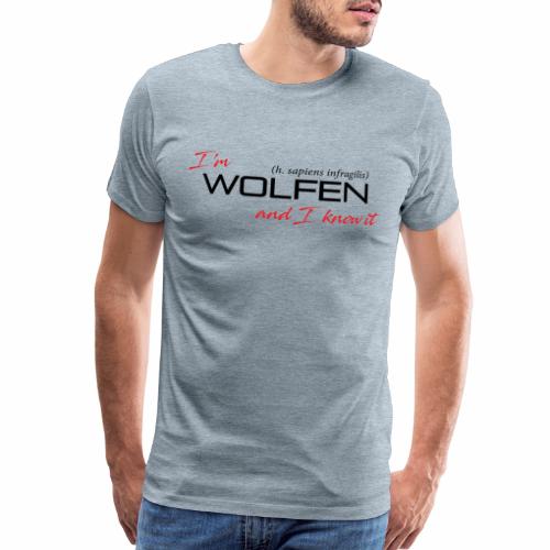 Front/Back: Wolfen Attitude on Light- Adapt or Die - Men's Premium T-Shirt