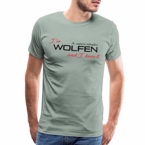 Front/Back: Wolfen Attitude on Light- Adapt or Die - Men's Premium T-Shirt