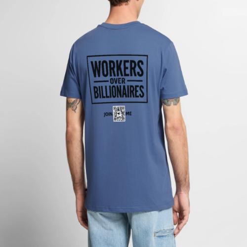 Workers Over Billionaires (black, back-facing) - Men's Premium T-Shirt