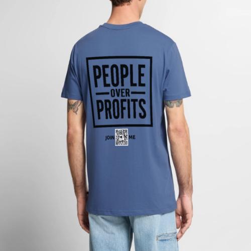 People Over Profits (black, back-facing) - Men's Premium T-Shirt