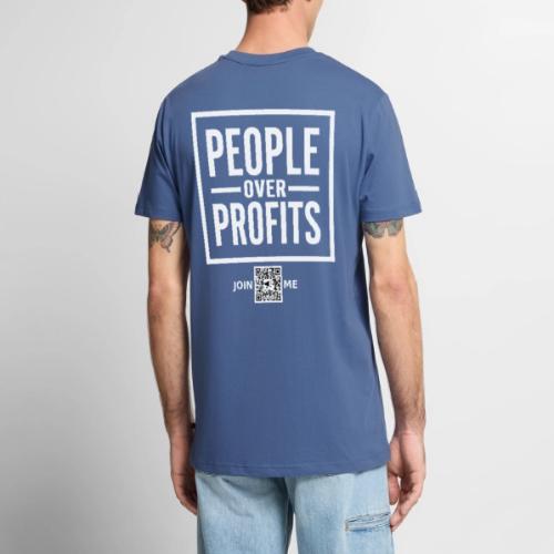People Over Profits (white, back-facing) - Men's Premium T-Shirt