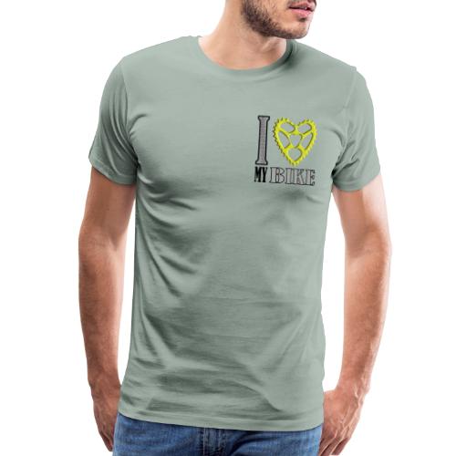 I love my bike elox green heart - Men's Premium T-Shirt