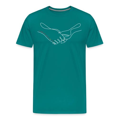 Reaching Out With Love (white outlines) - Men's Premium T-Shirt