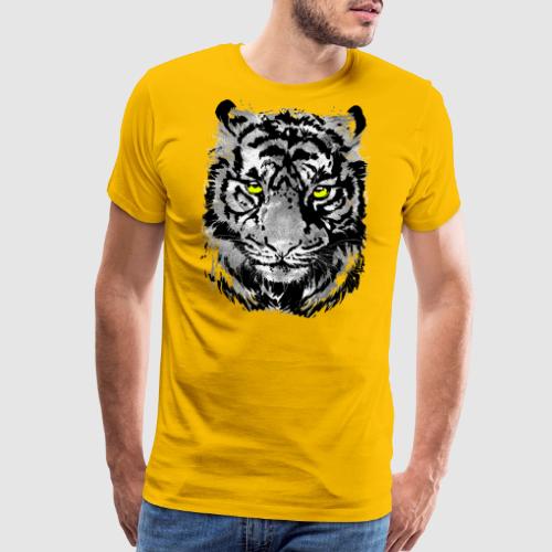 Gray Tiger Head Drawing - Black and white Tiger - Men's Premium T-Shirt