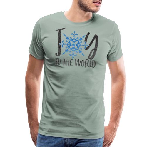Coastal Christmas Joy to the World Snowflake - Men's Premium T-Shirt