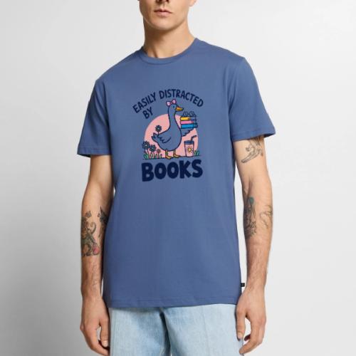 Easily Distracted By Books - Cute Goose - Men's Premium T-Shirt