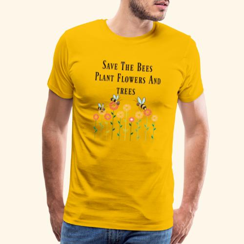 Flowers and Bees - Men's Premium T-Shirt