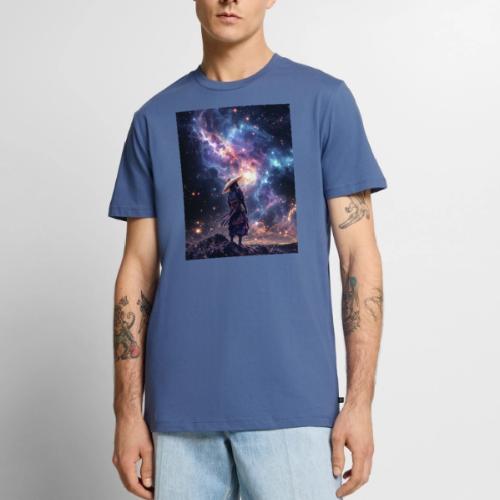 Samurai looking into the Cosmos - Men's Premium T-Shirt