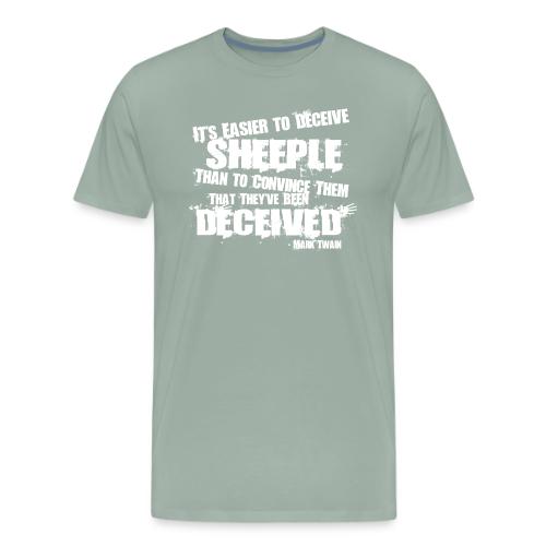 Sheeple Mark Twain White Lettering - Men's Premium T-Shirt