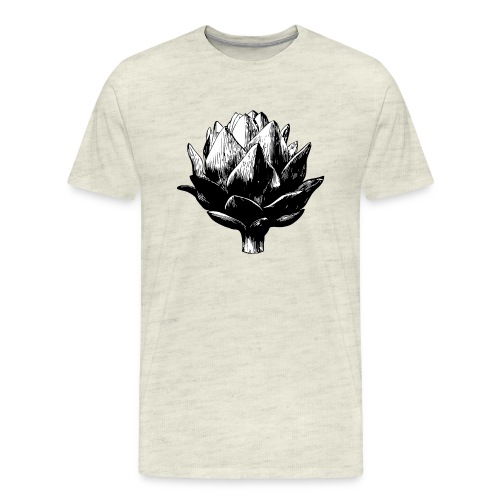 Big Artichoke Illustration - Black Ink, White Fill - Men's Premium T-Shirt