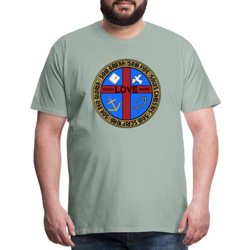 Five Solas Faith Hope Love Shirt–Christian Symbols - Men's Premium T-Shirt