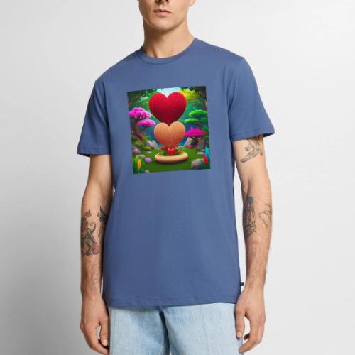 Double Heart, fantasy, nature and fantasy - Men's Premium T-Shirt