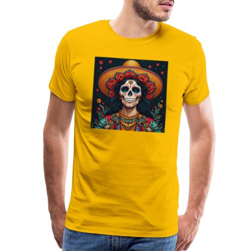Charra Skull Art | Traditional Mexican Design - Men's Premium T-Shirt
