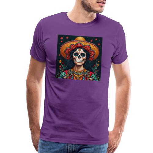 Charra Skull Art | Traditional Mexican Design - Men's Premium T-Shirt